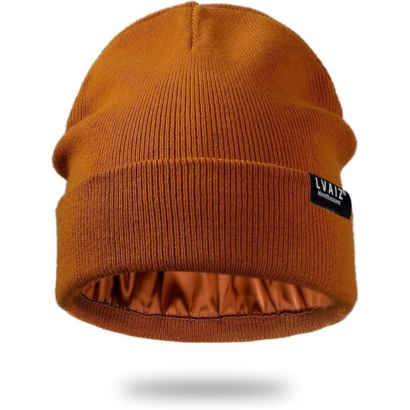 🆕 Women Brown Winter Beanie Hats Unisex Cotton Knitted Cuffed Slouchy Skull Cap - Picture 1 of 7